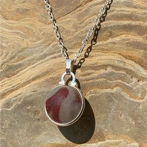 Genuine Lake Erie beach glass marble.